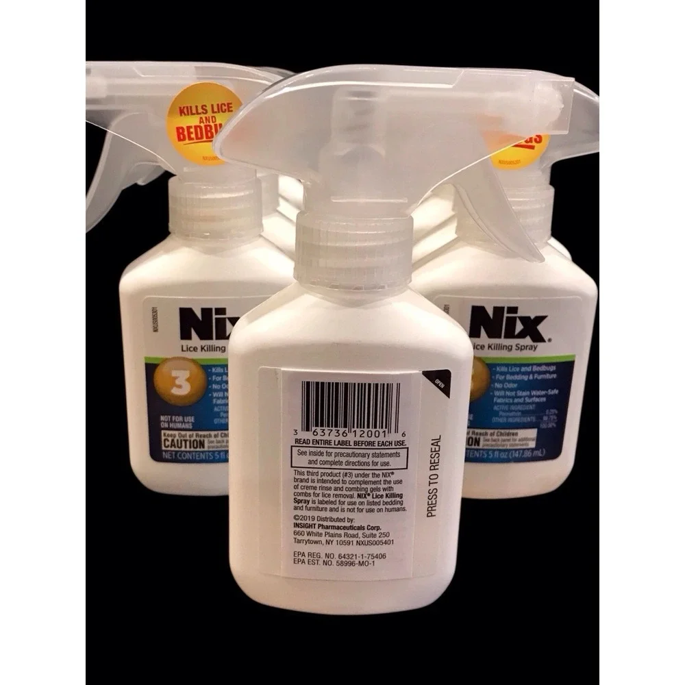 **9 BOTTLES* Nix Lice & Bedbugs Control Spray Bedding & Furniture Odor Free 5 oz